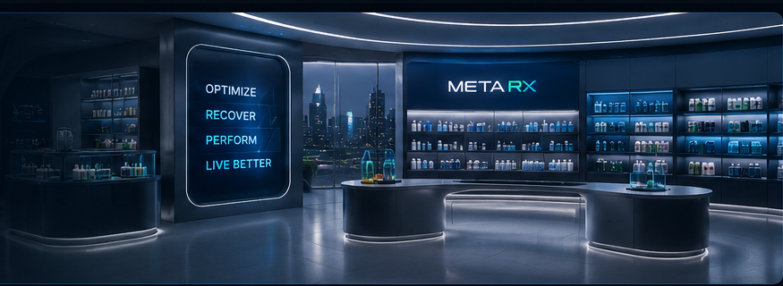 Futuristic Meta RX wellness store